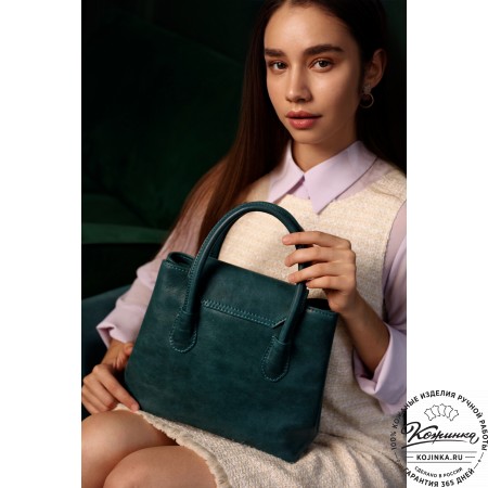 Женская кожаная сумка "Ванесса" (изумруд)